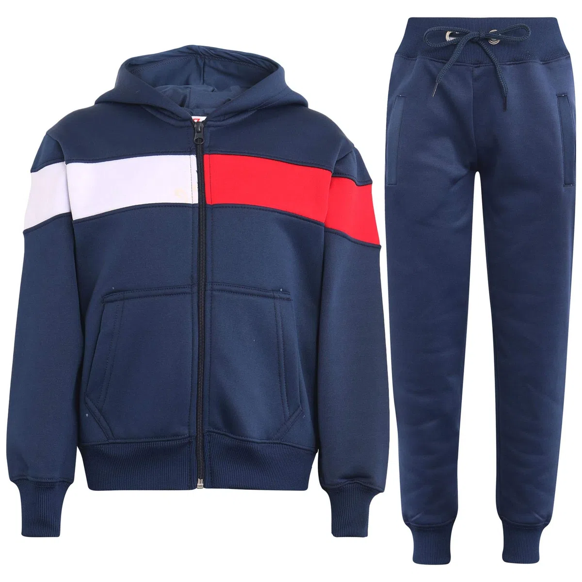 A2Z 4 Kids Filles Garçons Unisexe Survêtement Créateur Contraste À Empiècements En Polaire À Capuche À Fermeture Éclair Top Sweat À Capuche Bottom Jogging Pantalon De jogging Âge 5-13 Ans