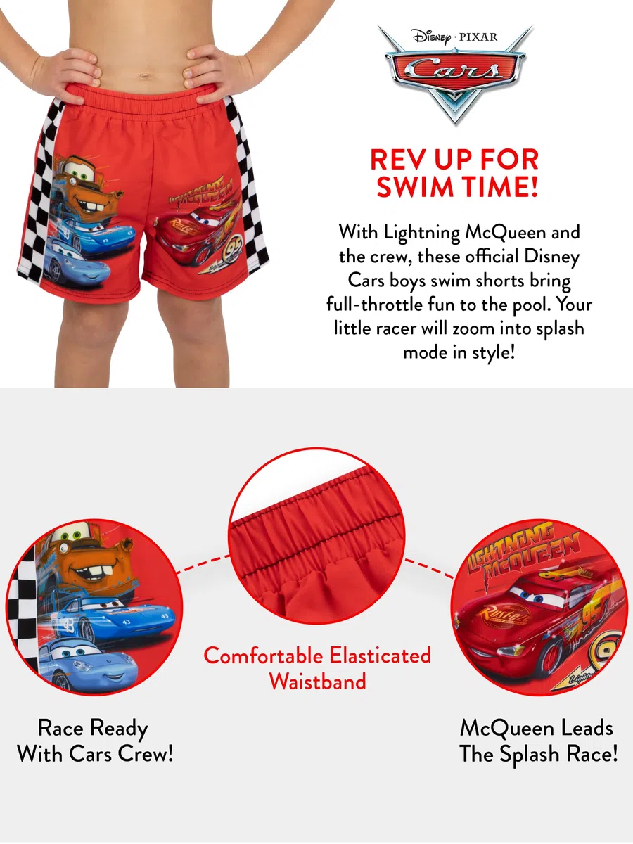 Disney Short Bain Garcon, Maillot De Bain Garcon Lightning McQueen, Short De Piscine Cars