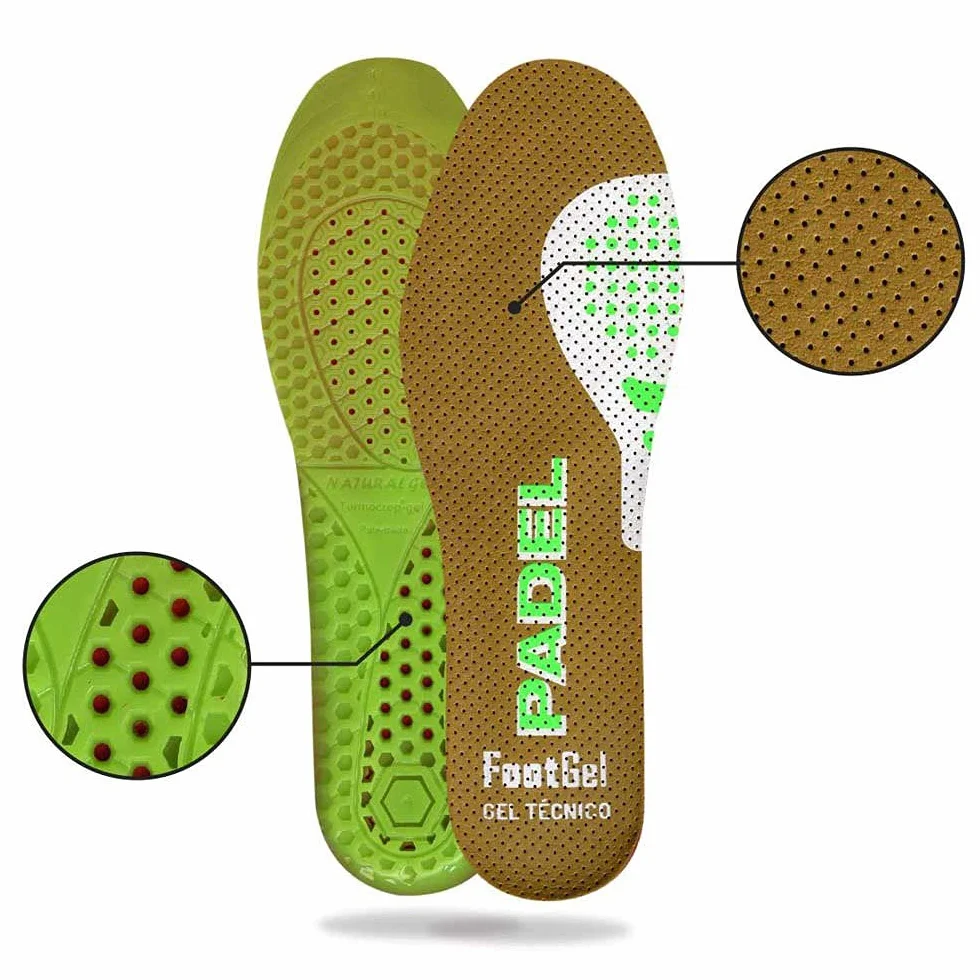 Semelle Padel | Semelles Gel Sport Homme/Femme Respirantes et Confortables | Stabilisent, Aident à Prévenir les Blessures et les Douleurs aux Pieds, Genoux et Lombaires | Tailles 39-42