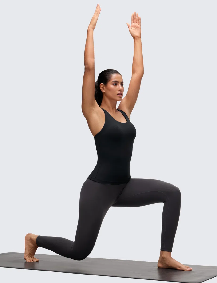 CRZ YOGA Butterluxe Palangre Débardeurs d'entraînement pour Femme avec Soutien-Gorge de Sport Intégré à Dos Nageur