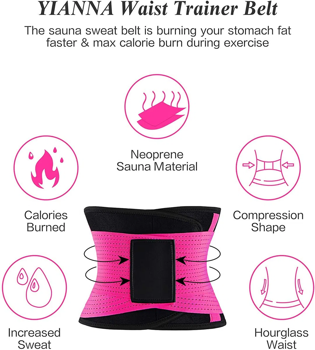 YIANNA Ceinture de Sudation Femme et Homme Abdominale Gaine Amincissante Ventre Plat Waist Trainer Sport