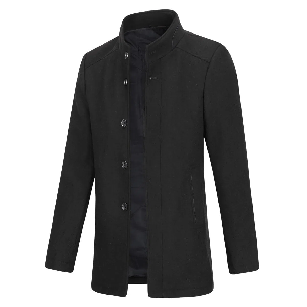 YOUTHUP Manteau Homme en Laine Hiver Chaud Caban Court Col Montant Pardessus Classique Parka Trench Coat