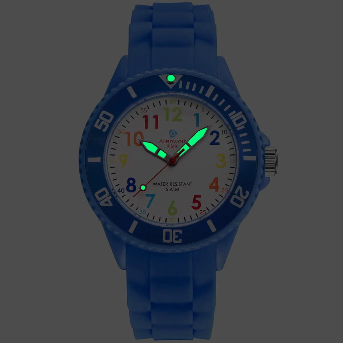 Alienwork Kids Montre Pédagogique Apprendre l'Heure Enfants Garçon Fille Temps d'apprentissage Résistant à l'eau 5 ATM