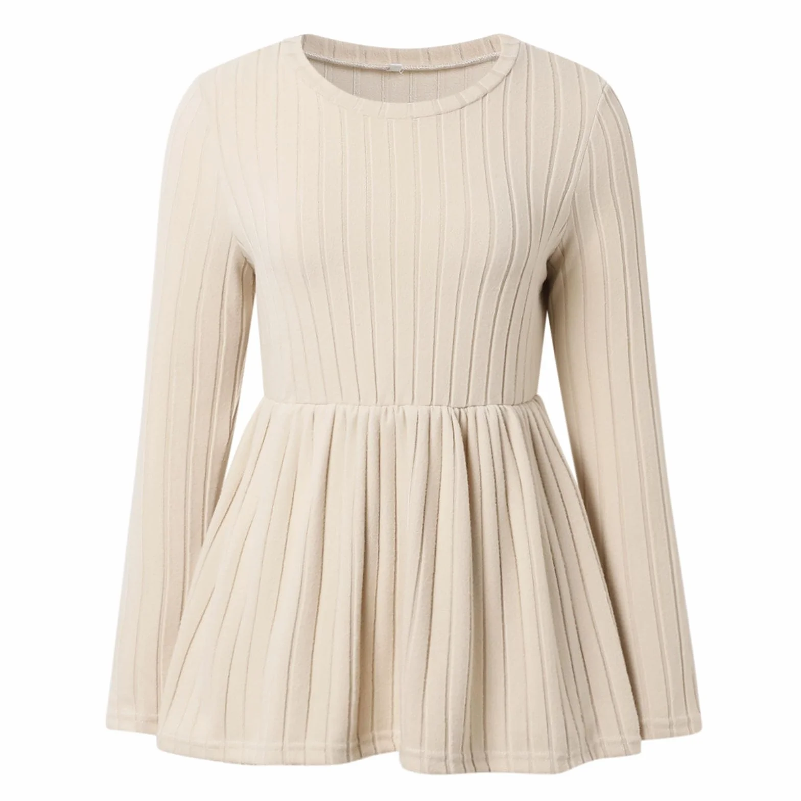 Pull de maternité à manches longues pour femme - Tunique de grossesse - Col rond - Côtelée - Confortable - Pour femmes enceintes et mères