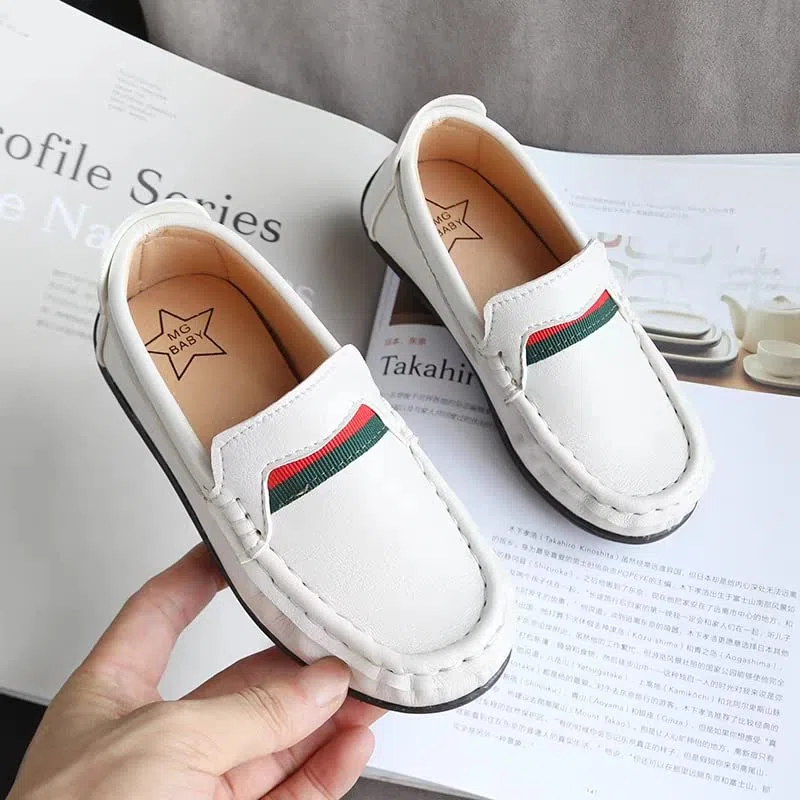 Mocassins plats en cuir doux et confortables pour enfants, garçons et filles, pour fête, mariage, taille plate