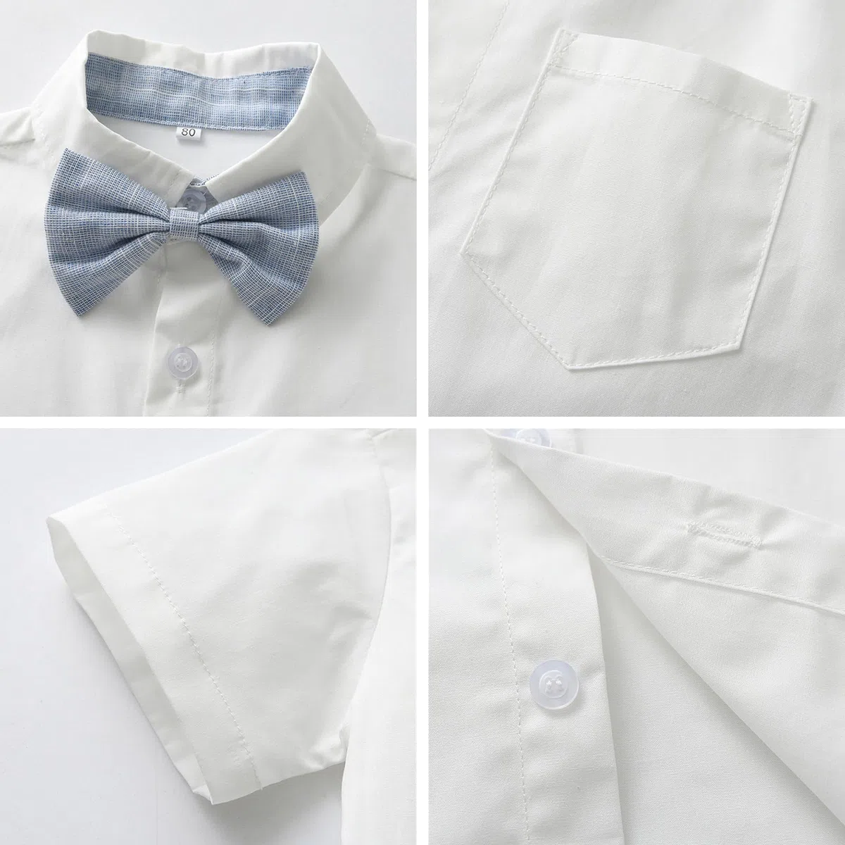 jeune enfant garçon Summer gentleman set chemise à manches courtes avec Bow Sling shorts set 1-8 ans