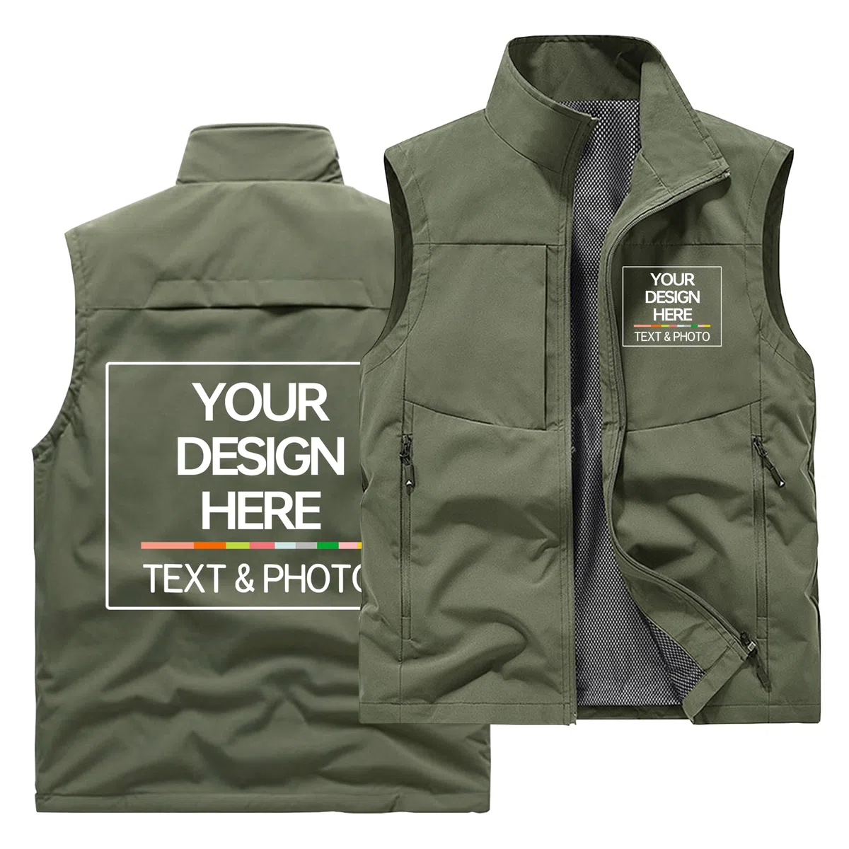Gilet léger sans manches personnalisé pour homme, veste de travail en plein air pour voyage, randonnée, course à pied, motif logo texte
