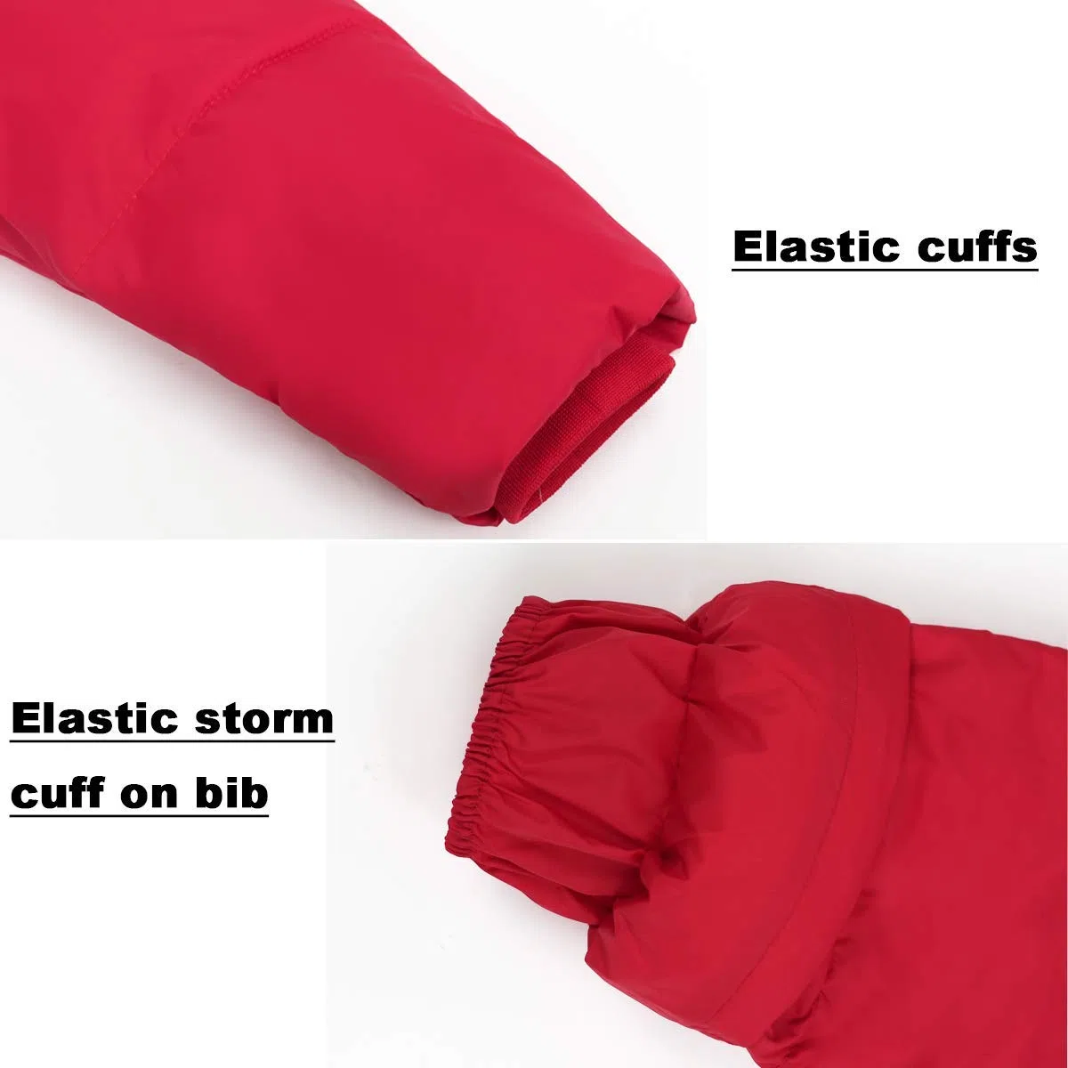 JiAmy Combinaison de Neige Fille Garçon Doudoune à Capuche + Pantalons de Ski Enfant 2PCS Ensemble de Ski Bébé Manteau de Duvet Salopettes de Ski Hiver Veste Snowsuit, Rouge 18-24 Mois