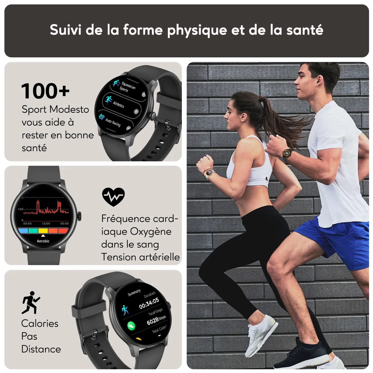 Montre Connectée Femme avec Appel Bluetooth, 1,38" Smartwatch avec Cardiofréquencemètre, Sommeil et Calories, 147+ Modes Sport, IP68 Fitness Podomètre Compatible avec Android iOS Cadeau Saint Valentin