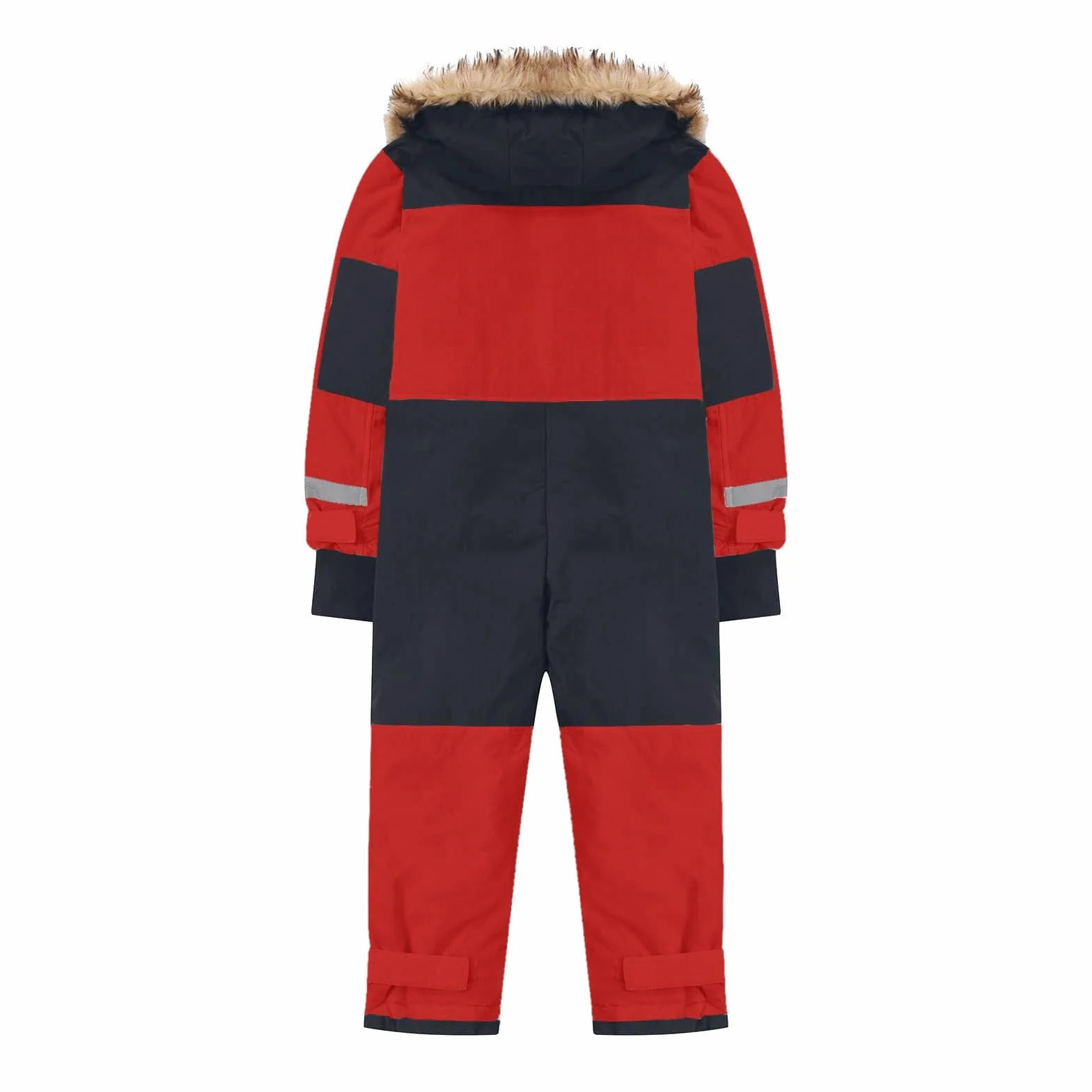 Combinaison de Ski Enfant Hiver Ensemble de Neige Imperméable Coupe Vent Veste à Capuche Pantalons Salopettes Zippé Fourrure Amovible Veste Combinaison softshell d'extérieur