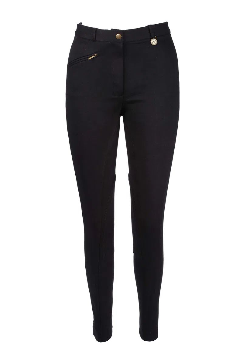Discount Pet Accessories Pantalon de Cavalier Jodhpurs Enfants garçon/Filles Souple élastique Equine en Noire