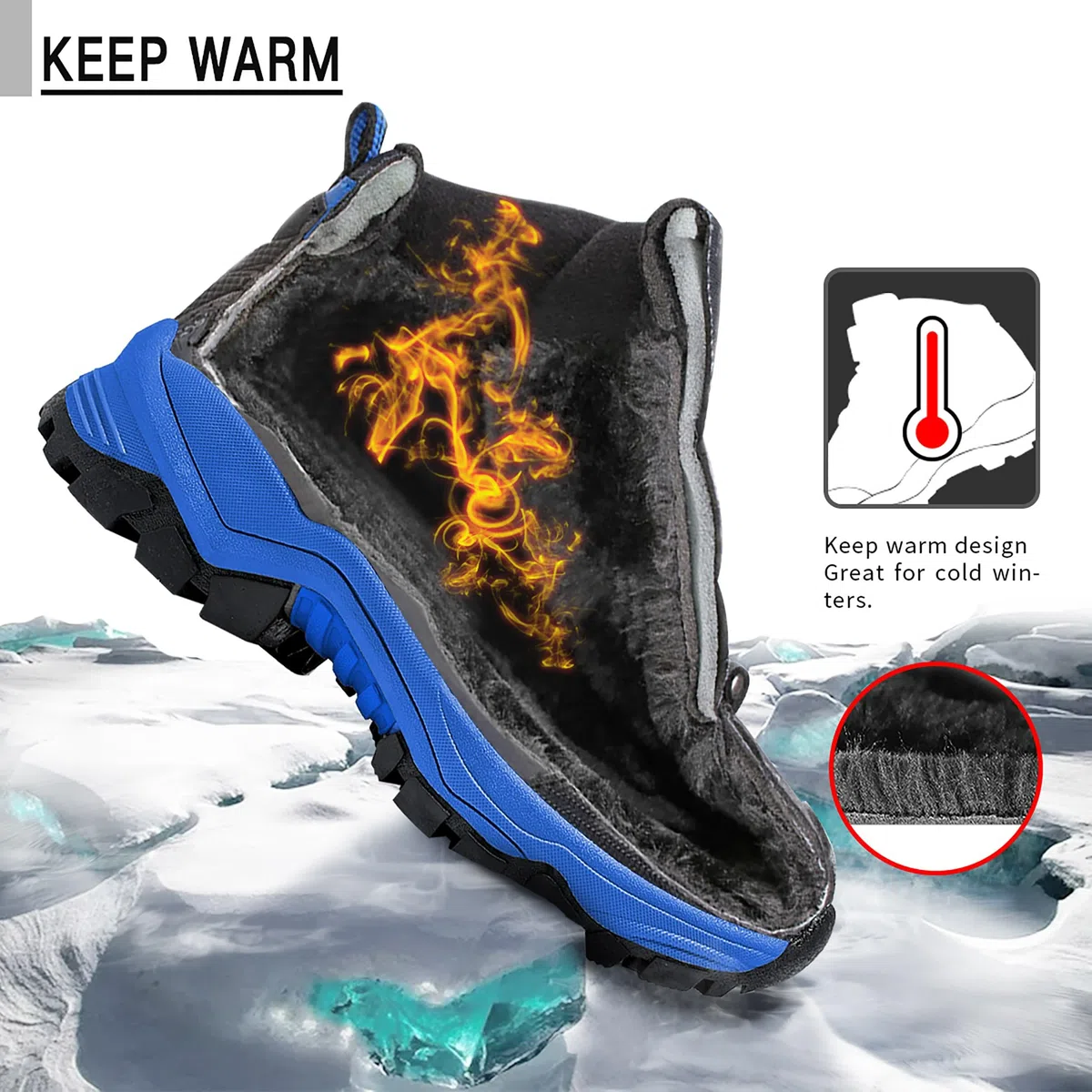 VITIKE Garçon Chaussures en Coton pour Enfants Bottes de Neige Hiver Filles Chaussures de Randonnée