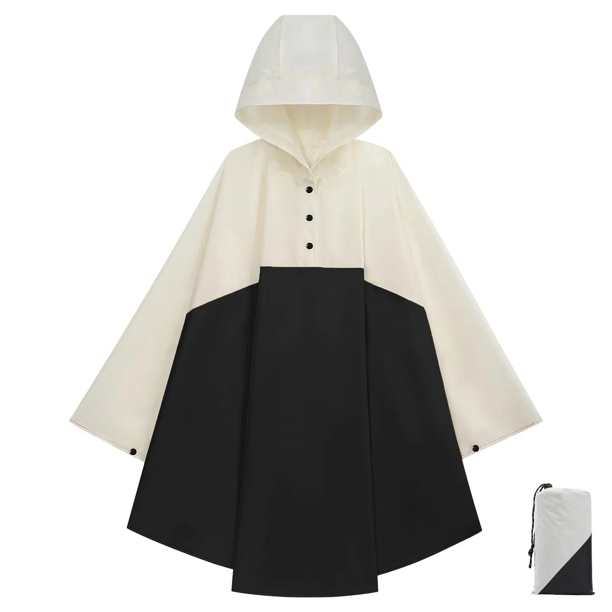 KAKU NANU Poncho de pluie pour enfants de 3 à 13 ans, léger, imperméable, avec capuche, réutilisable