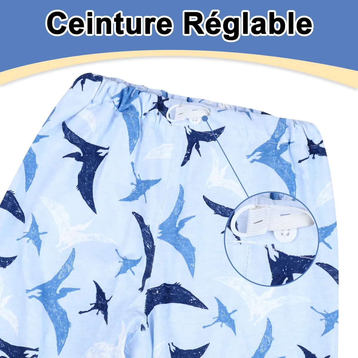 FLYISH DIRECT Culotte Apprentissage Propreté Garcon 2 Packs, Culotte de nuit Enfant Lavable, Jupe de Couche Imperméable Coton, Anti-fuite Jupe Apprentissage Propreté 5-7 ans, Train Pterosaur, L