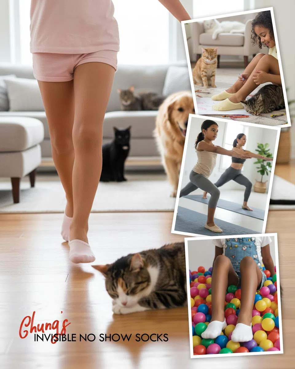 CHUNG Lot de 10 paires de chaussettes invisibles en coton pour petits garçons et filles 2 à 12 ans