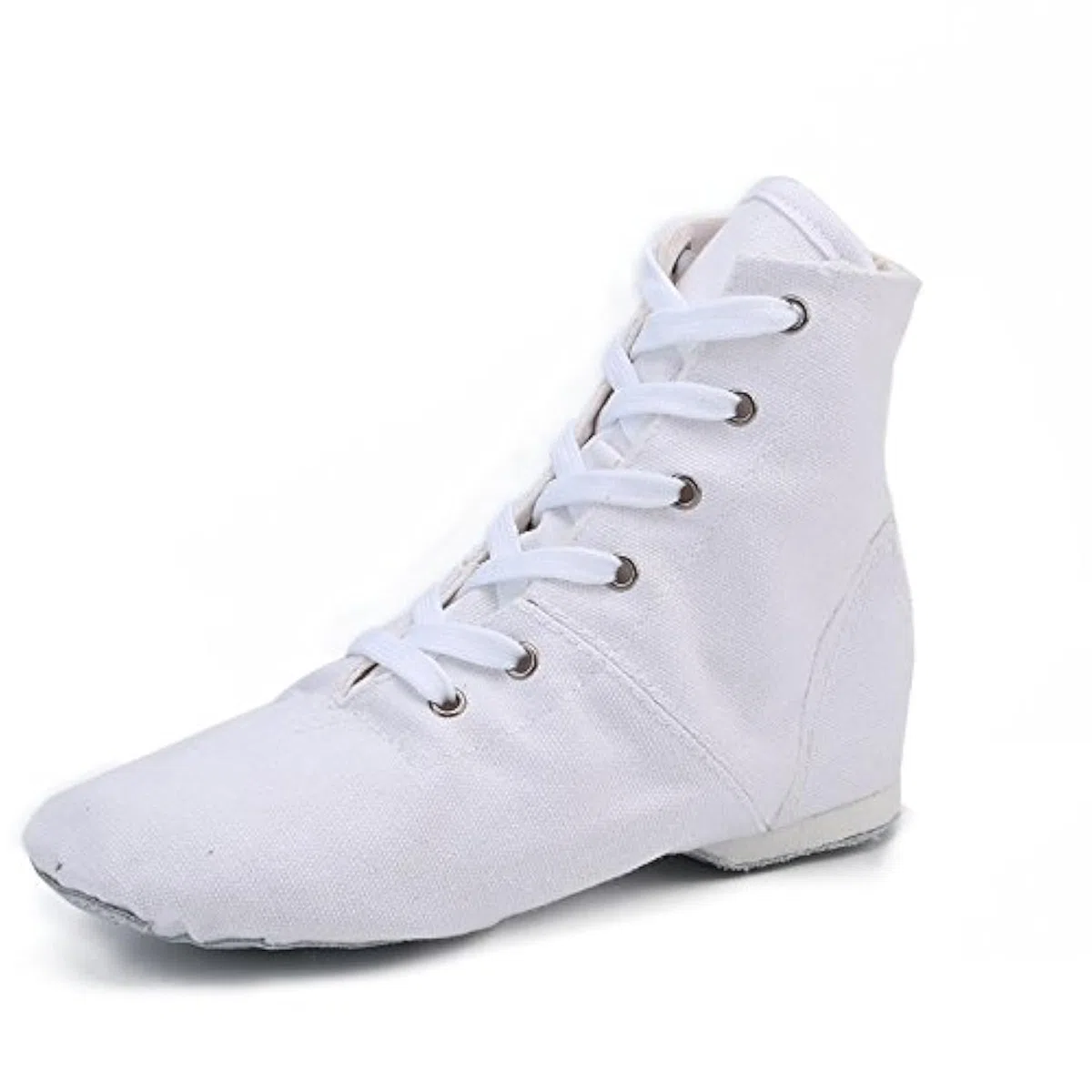 missfiona Bottes de Jazz pour Femme - Chaussures de Danse Plates à Lacets avec Semelle Fendue
