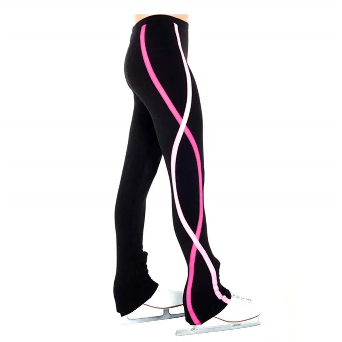 Pantalon de Patinage Artistique pour Enfant et Adulte Legging Collants avec Doublure Polaire Polaire Polaire Skate Training Collant Vêtements de Sport Vêtements de Sport,Rose,S