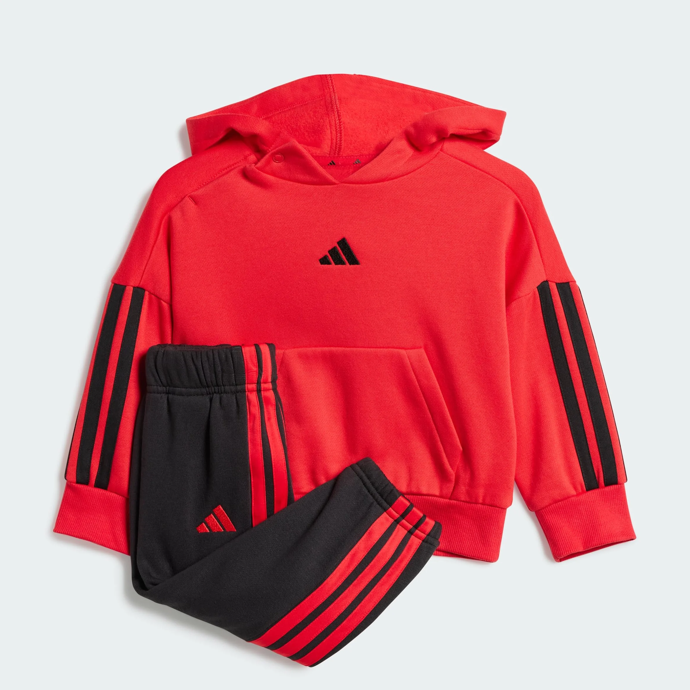 adidas Unisex Baby ESSENTIALS HOODED JOGGER, Pure Ruby/Black/Black, 18-24 Months