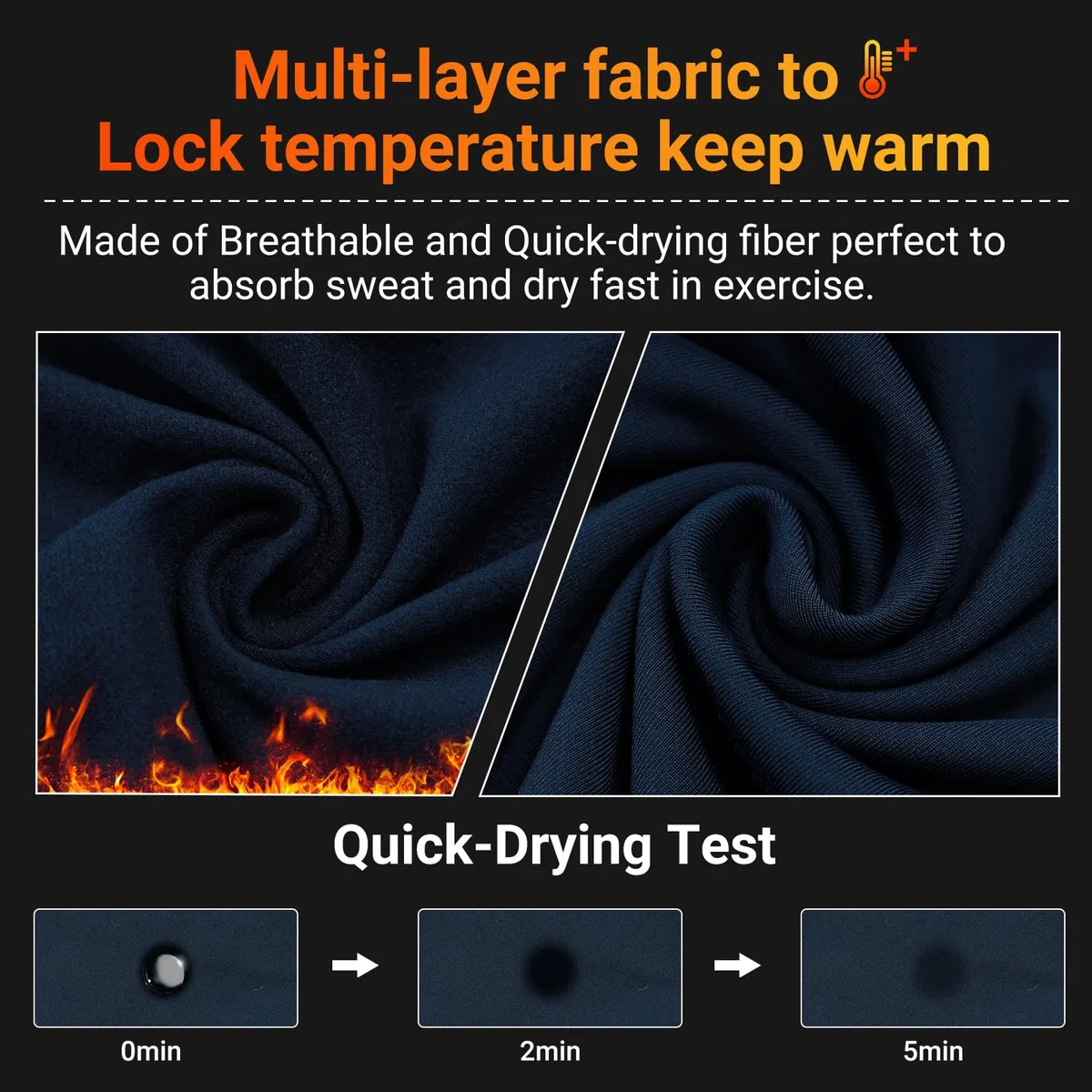 MEETYOO sous-vêtements Thermiques Homme à Manches Longues Ensemble Haut et Bas pour Hiver, Respirant et Anti-Humidité - pour Sports d'Extérieur, Chasse, Ski
