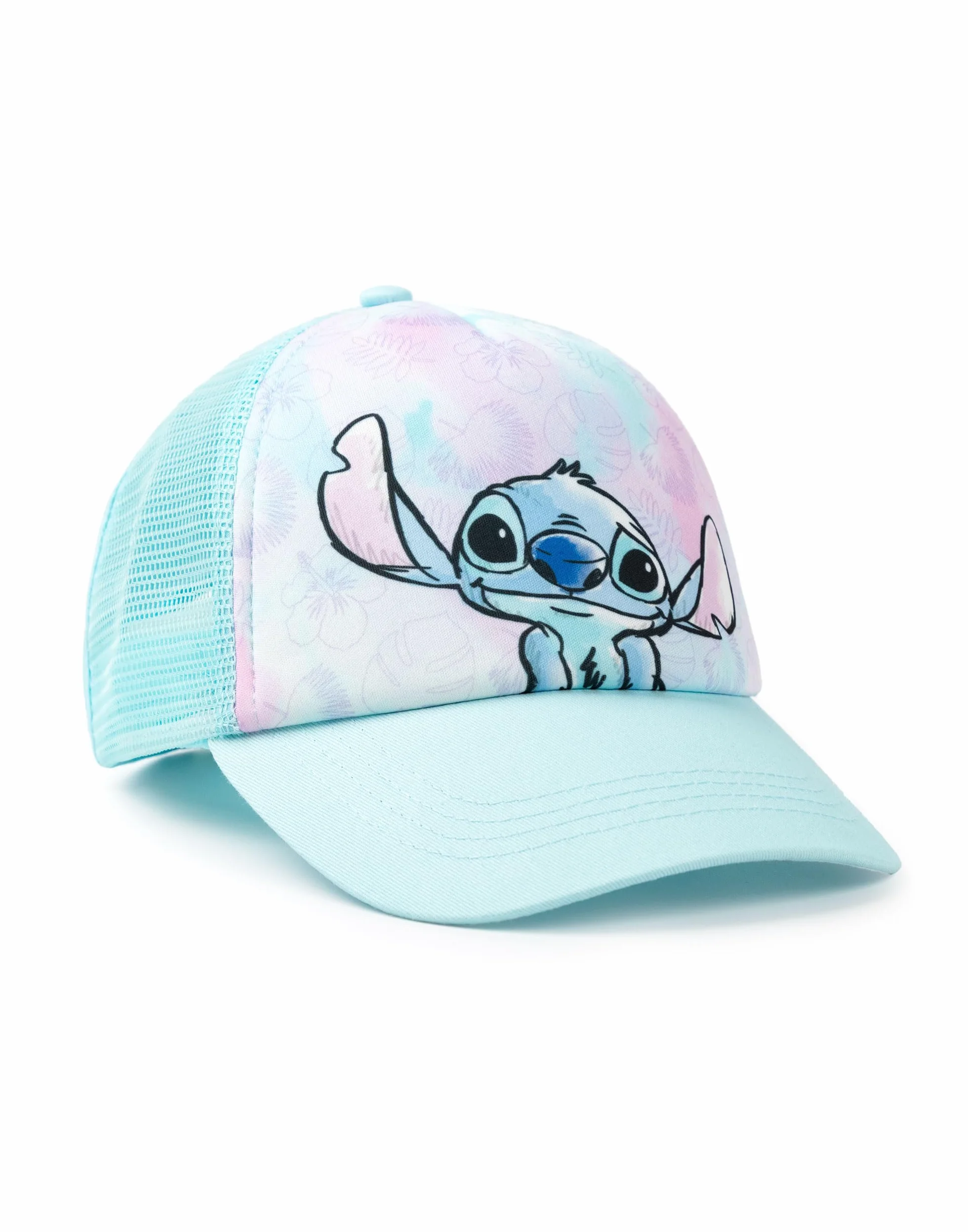 Disney Lilo & Stitch Casquette de baseball réglable pour fille en bleu clair | Chapeau décontracté avec motif Stitch | Stitch Merch | Protection solaire arrière en maille | Casquette incurvée pour