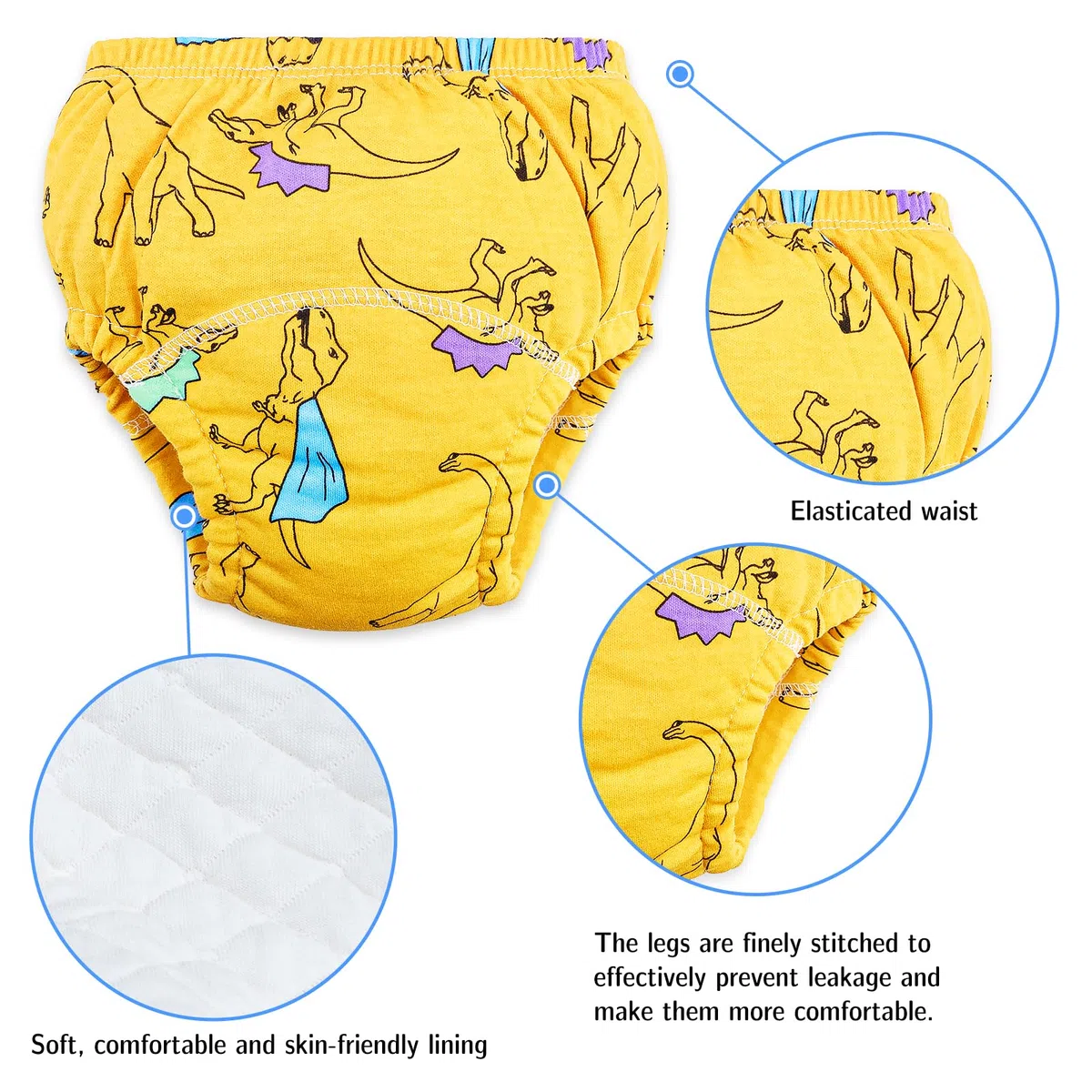 Culotte Apprentissage Propreté Garcon,Lot de 6 Culotte d Apprentissage Enfant,Slip Apprentissage Propreté Garcon (Bleu, 5 Ans)