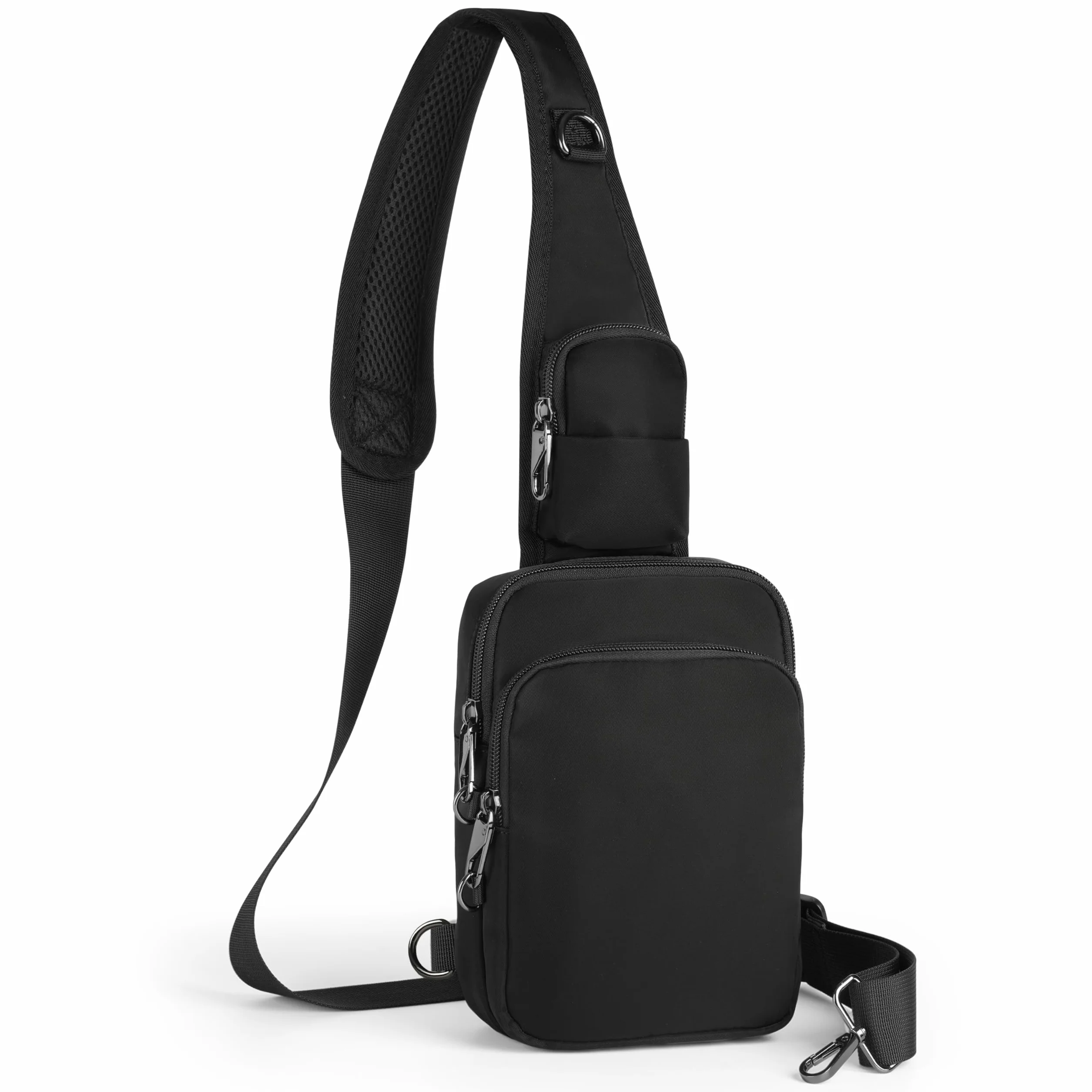 BROADREAM Sac à bandoulière antivol - Sac de poitrine - Sac à bandoulière - Pour homme et femme - Petit homme - Avec fermeture éclair et blocage RFID