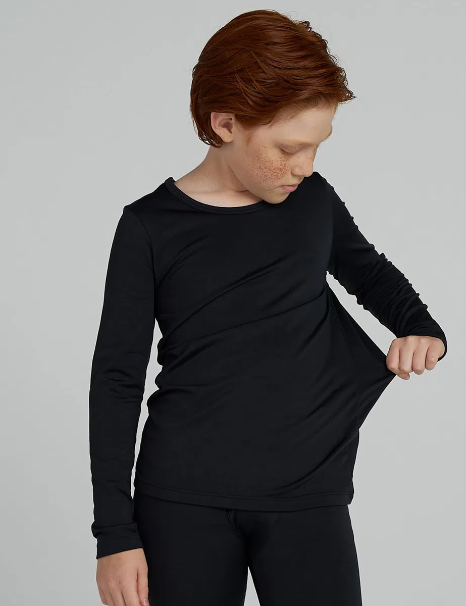 LAPASA Ensemble de sous-Vêtements Thermiques Garçon 4-13 Ans Léger et Chaud Hiver Haut Maillot de Corps & Pantalon Sport & Extérieur Hiver B03