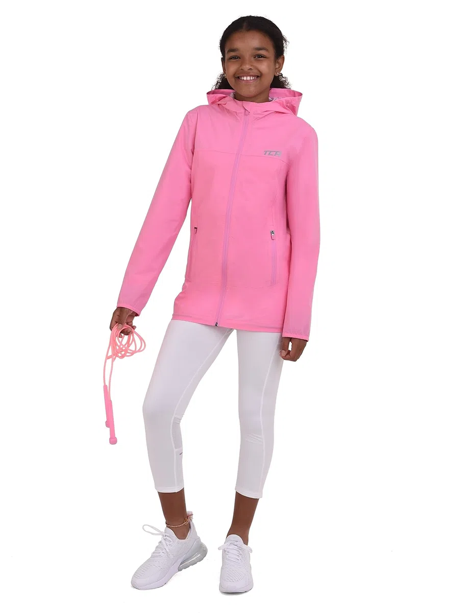 TCA AirLite 2.0 Veste de Course Imperméable pour Fille avec Poches Zippées