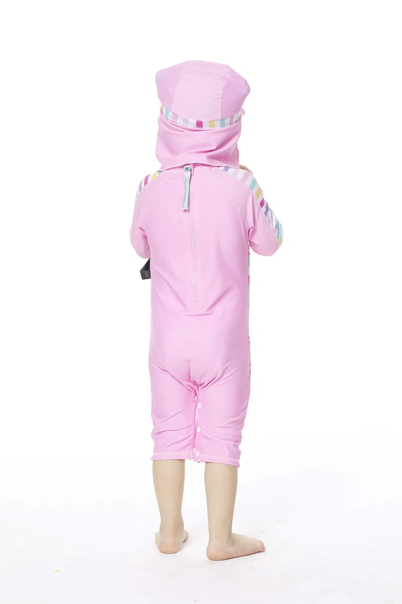 BONVERANO Bébé Maillot de Bain Une pièce à Manches Longues pour bébés Filles Protection UV 50+ One Zip