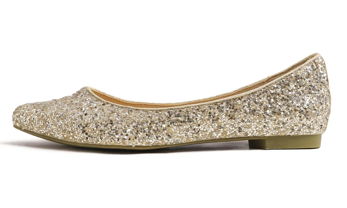 Feversole Women's Macaroon Shiny Memory Foam Cushion Patent Ballet Flat,Mémoire coloré Macaron Coussin en Mousse de Femmes Ballerine de Brillant Paillette Plat