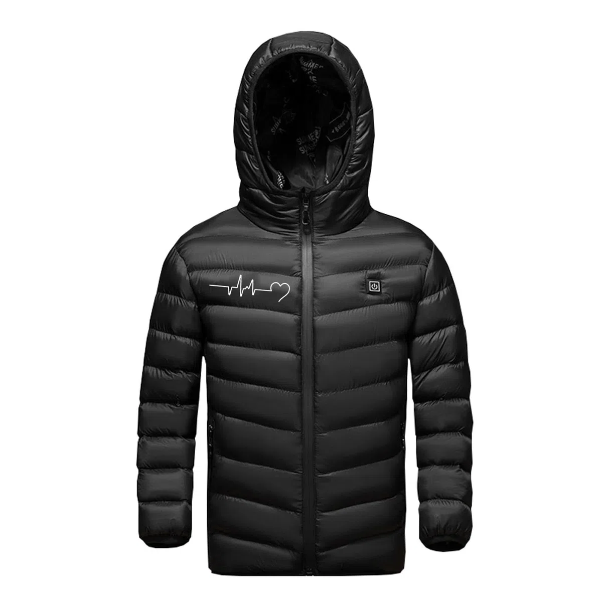 Manteau Doudoune Chauffant Enfants Vêtements Chauffants Garçons Filles avec Zips et 3 Zones de Chauffage pour Camping Coupe-Vent Imperméable Doudoune Chaude Hiver Imprimé Enfants 4 ans à 15 ans