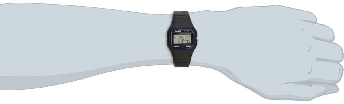 CASIO F-91W-1JF Montre numérique standard avec lumière LED