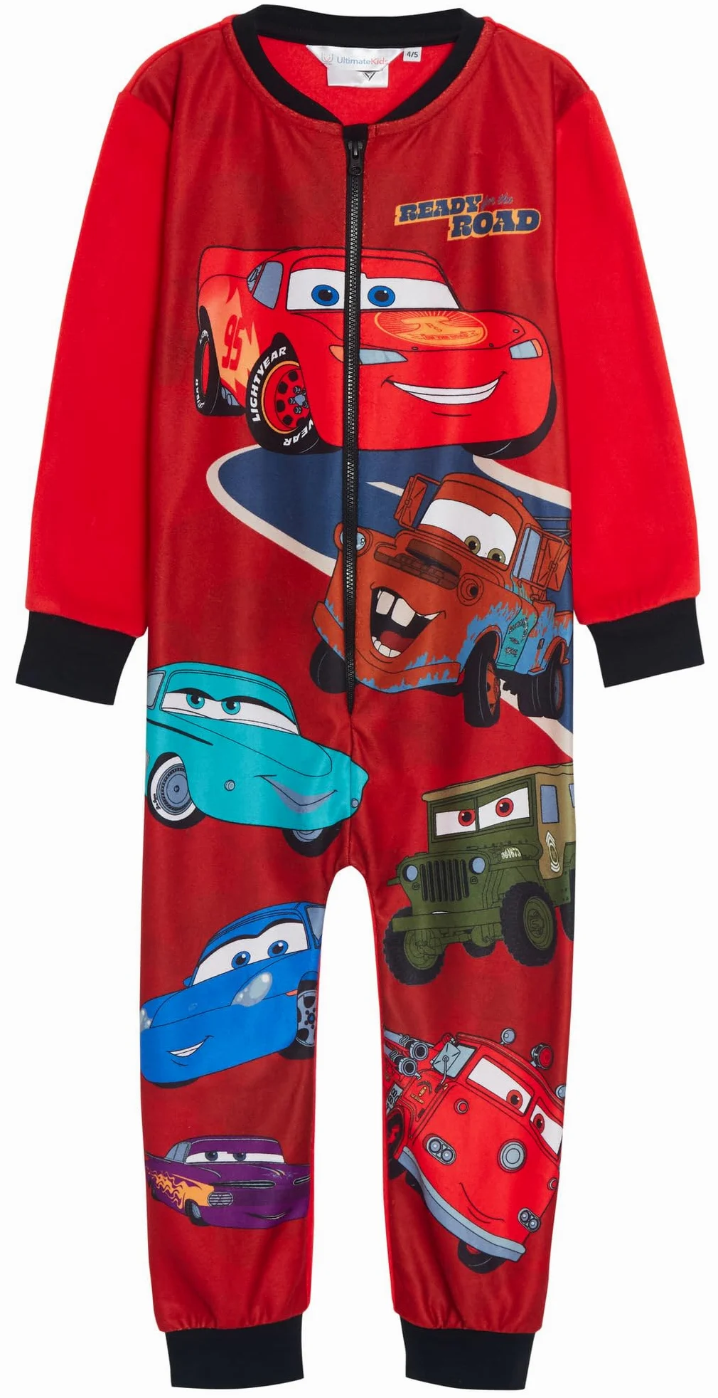 Disney Cars Grenouillère pour enfants en polaire All In One pour garçons Flash McQueen Pyjama Mater Grenouillère pyjama