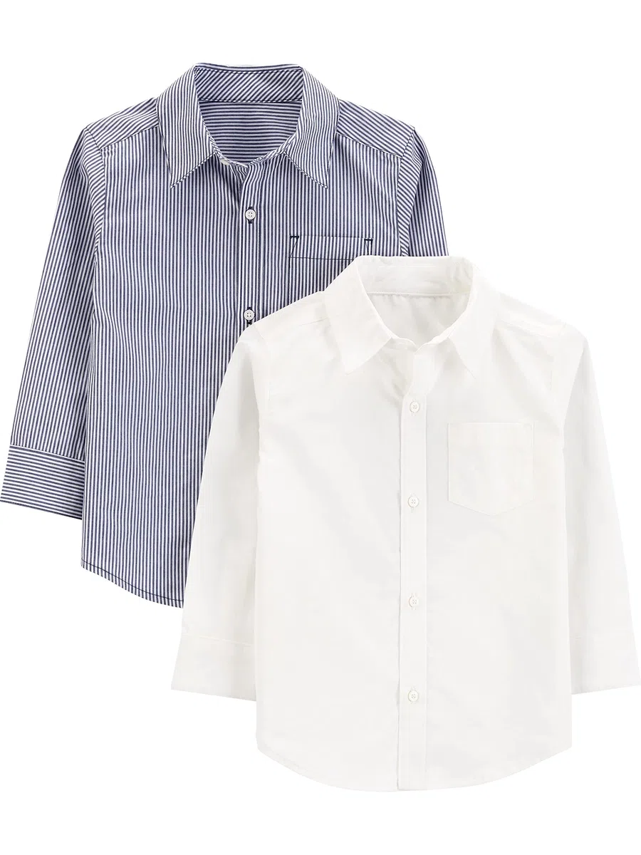 Simple Joys by Carter's Chemise boutonnée Formelle pour bébé et Tout-Petit (Lot de 2) Fille