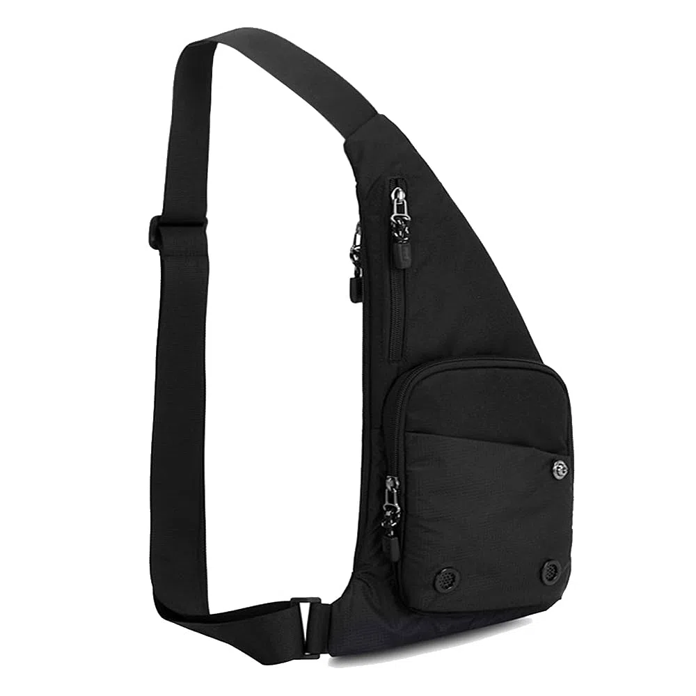A-QMZL Sac à bandoulière pour homme et femme - Sac de poitrine fin et antivol - Imperméable et léger - Plusieurs poches - Sac à bandoulière pour voyage, sport, randonnée