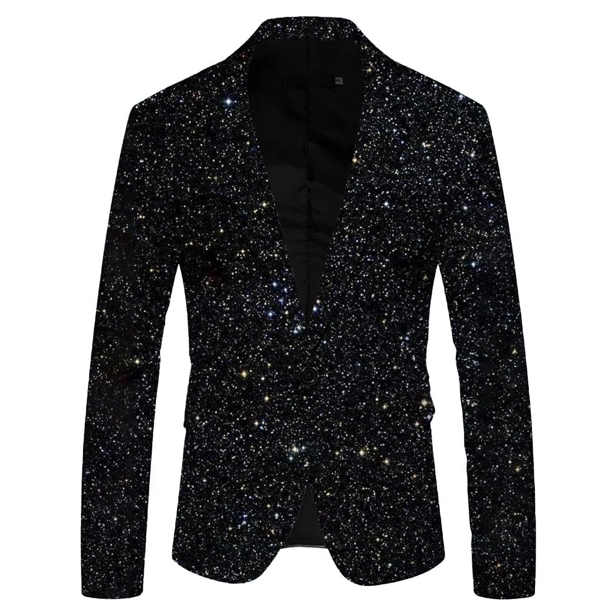 Veste à paillettes pour homme - Blazer à paillettes - Coupe ajustée - Noir et doré - Pour carnaval et Nouvel An - Tenue pour homme