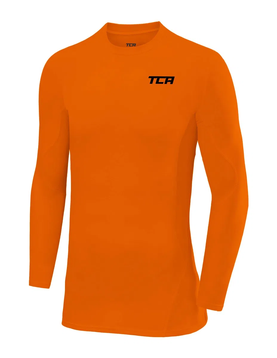 TCA SuperThermal T-Shirt Thermique Manches Longues Couche de Base de Compression pour Le Football et la Course pour Homme et Garcon