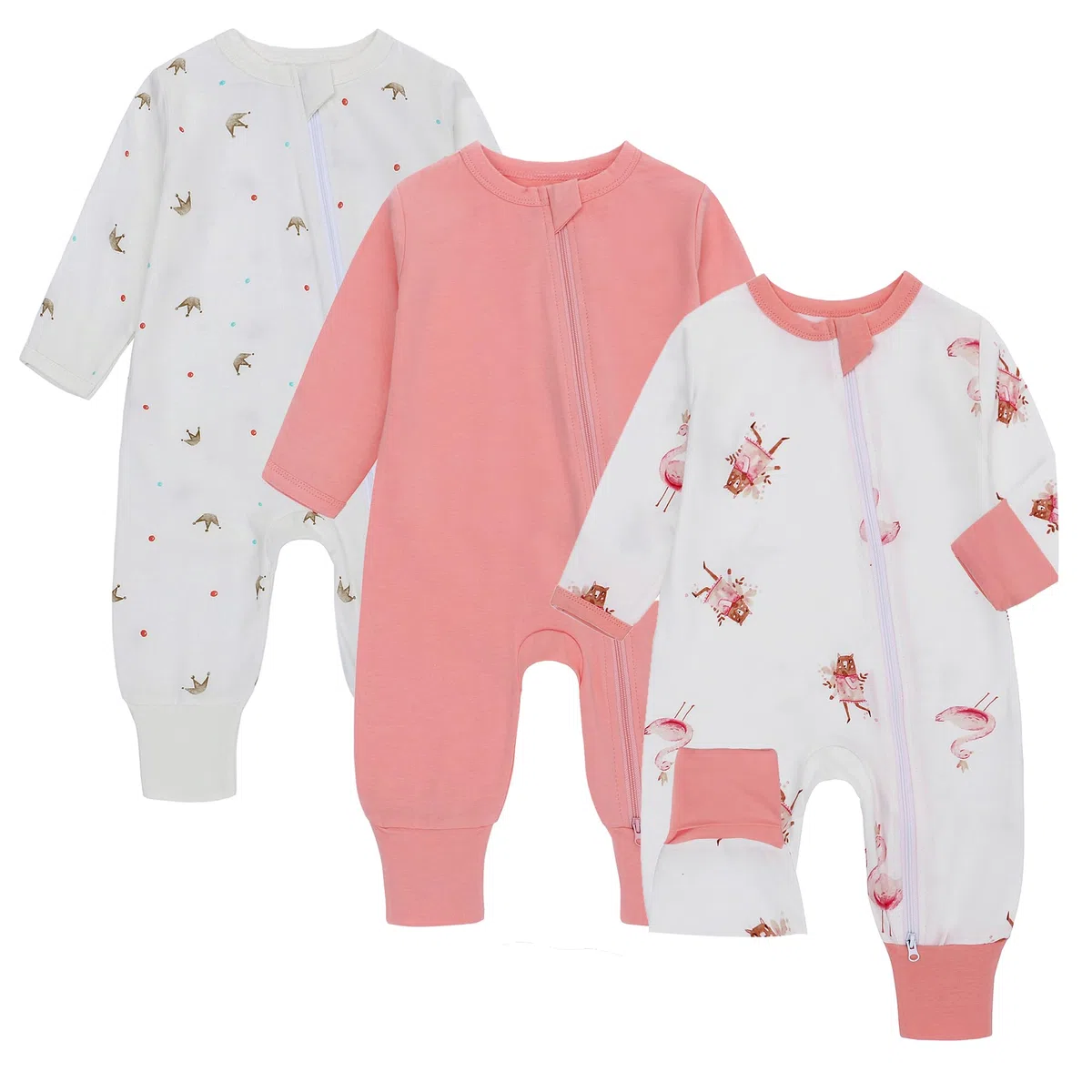 Lot de 3 grenouillères pour nouveau-né, garçons et filles, vêtements pour bébé à manches longues, 0-24 mois