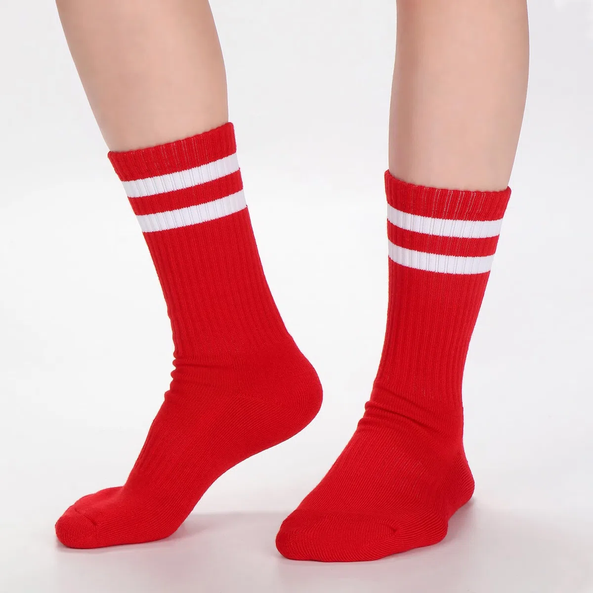 Geebuzz Lot de 5 paires de chaussettes rayées rembourrées en coton pour homme, femme, adolescent