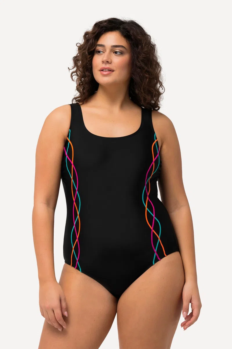 Ulla Popken Femme Grandes Tailles Maillot de Bain, passepoils, Bande sous la Poitrine, Doublure Poitrine 747874