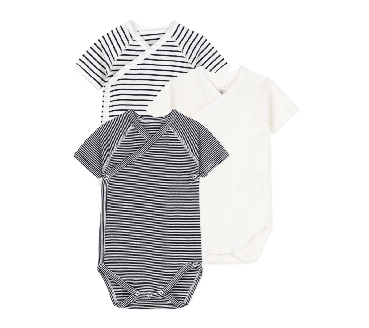 Petit Bateau A097h Bodies Naissance Manche Courte Mixte bébé (lot de 3)