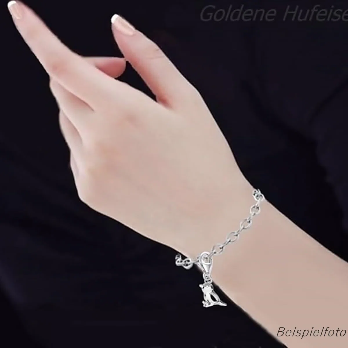 Goldene Hufeisen Mini petit mousqueton moineau Pendentif pour bracelet à breloques ou chaîne à breloques en argent 925 Motif oiseau