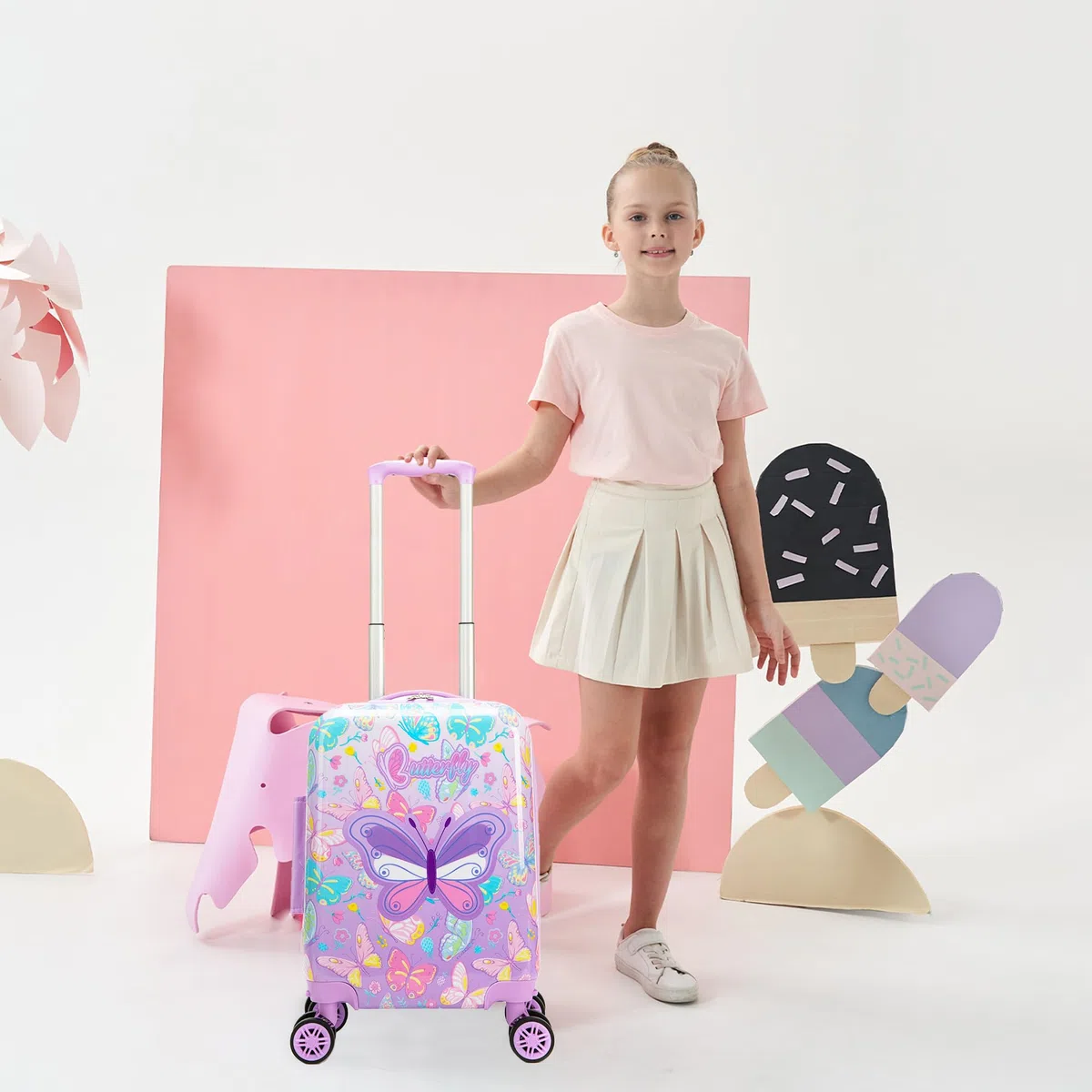 HTgroce Valise pour Enfants 4 Roues Bagages à Main est en ABS, Valise de Cabine EasyJet Valise Cabine
