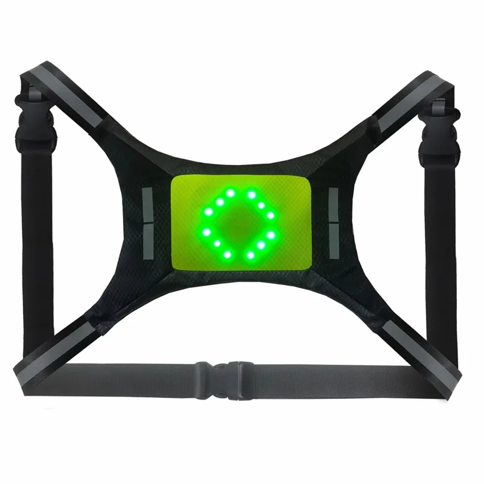 Gilet Réfléchissant LED Rechargeable par USB avec Feu de Signalisation à Distance pour Le Cyclisme et la Course