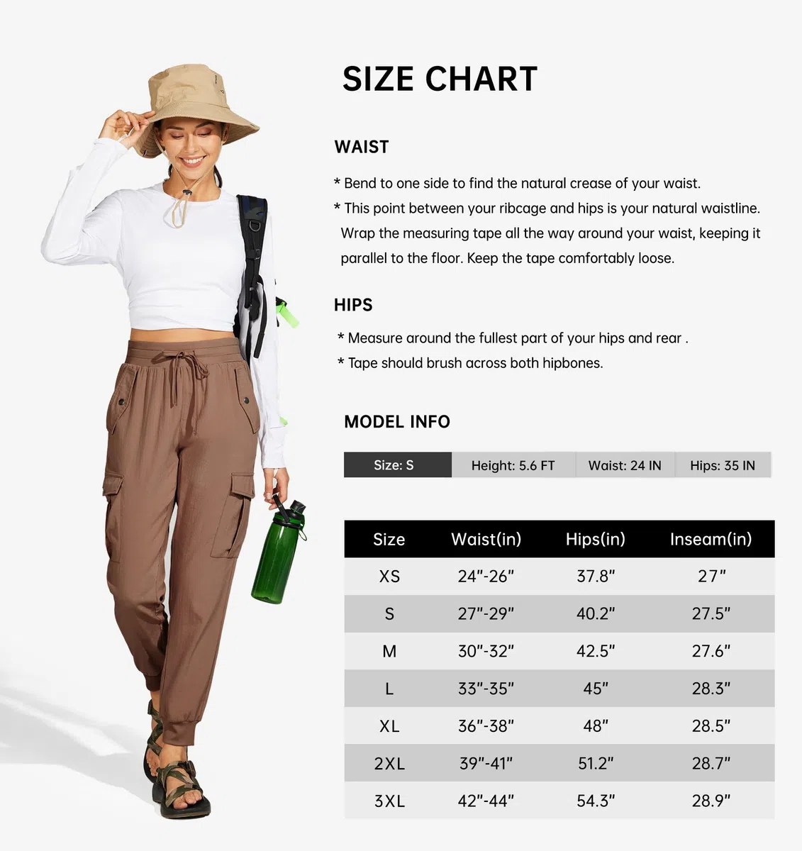 WILLIT Pantalon de jogging cargo pour femme - Pantalon de jogging léger à séchage rapide - Pantalon cargo - Pantalon d'extérieur - Pantalon de jogging athlétique - Pantalon décontracté - Imperméable
