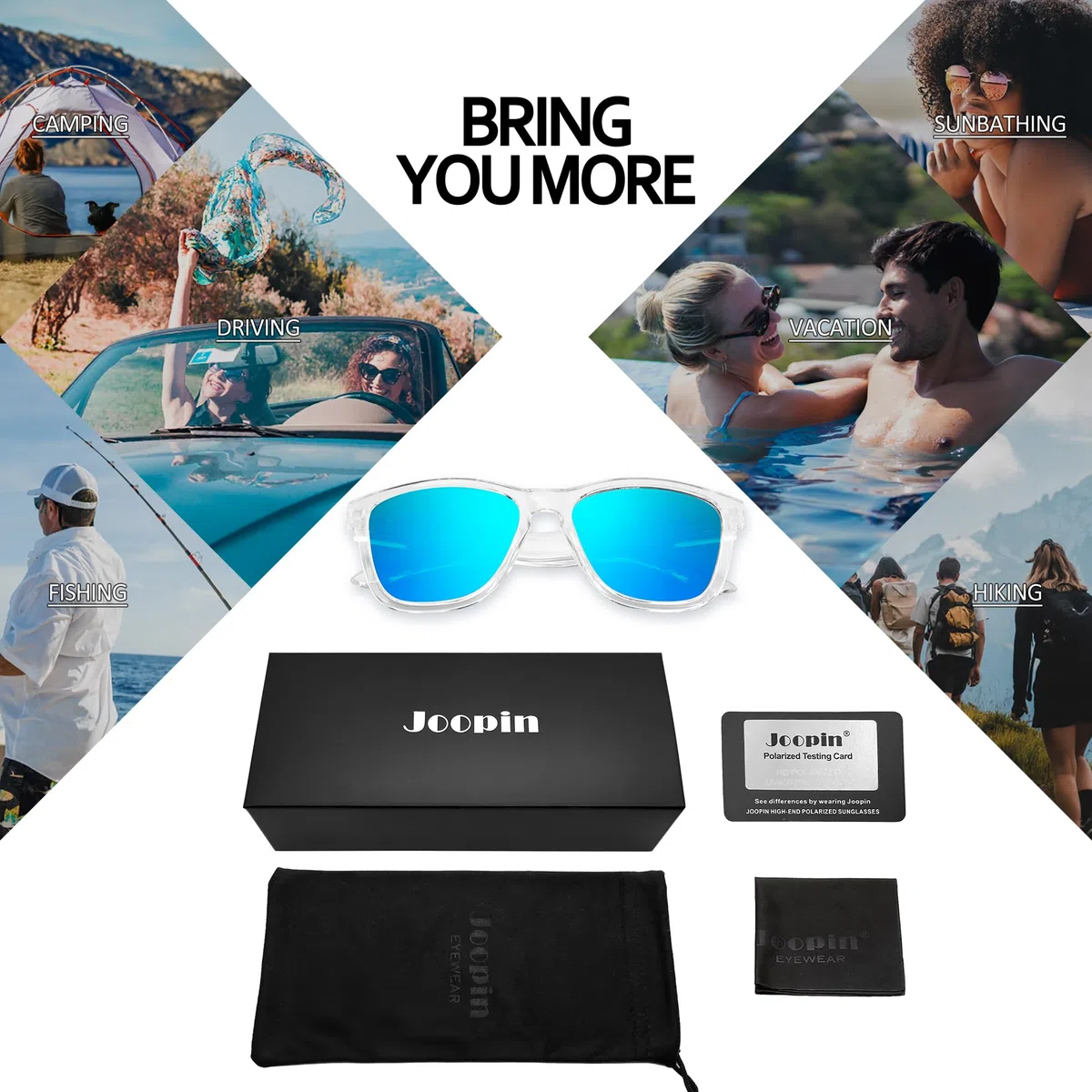 Joopin Lunettes de Soleil Femmes Polarisées avec UV Protection Lunettes de Conduite Hommes pour Vacances Pêche Course à pied