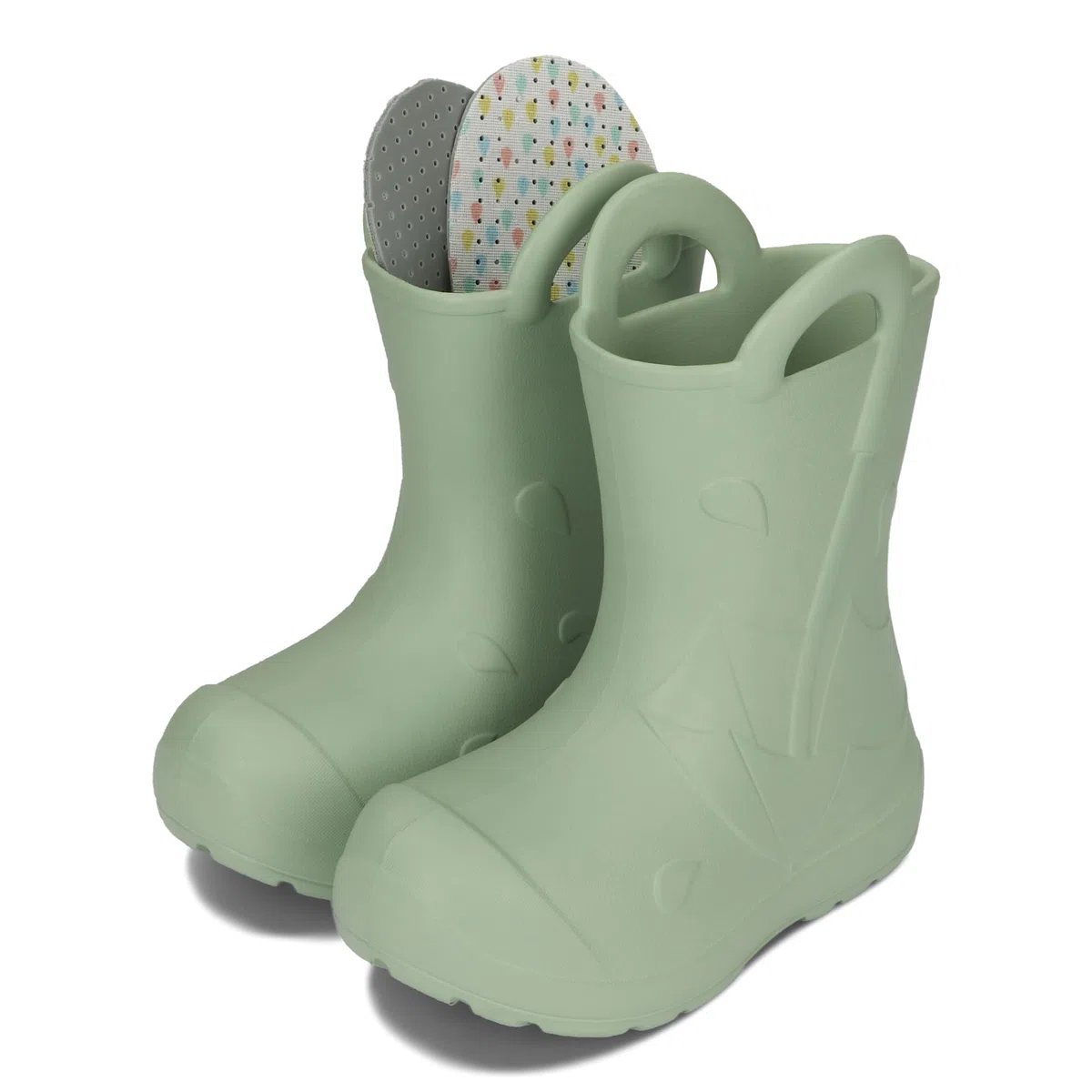 Bottes en caoutchouc EVA pour enfants avec poignées ultra légères, imperméables et antidérapantes, 22/23-34/35.