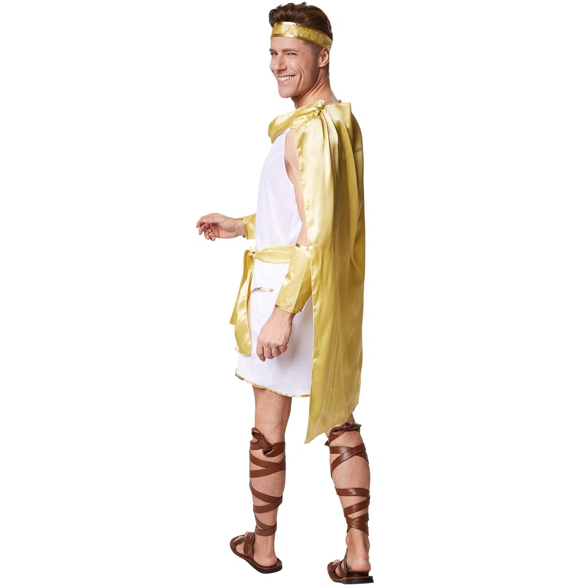 TecTake dressforfun Déguisement de souverain Romain Homme Empereur | Une Cape Cousue sur la toge et des Bordures dorées sur la toge et aux Ourlets | avec Magnifique Ceinture à Nouer (XL | no. 300341)