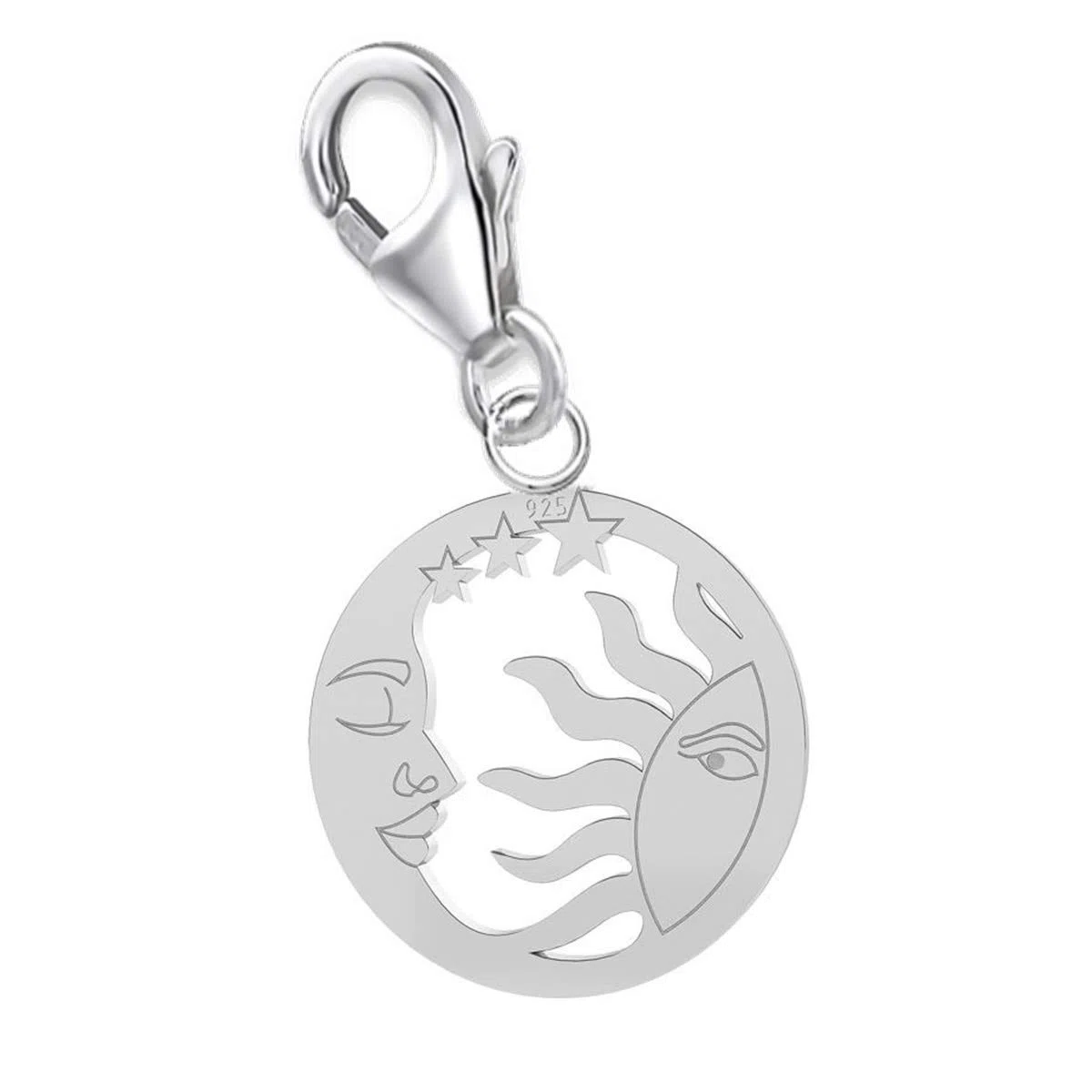 Goldene Hufeisen Pendentif mousqueton en argent véritable 925 pour bracelet à breloques, 15 x 24 x 1 mm, Argent sterling, Pas de pierre précieuse