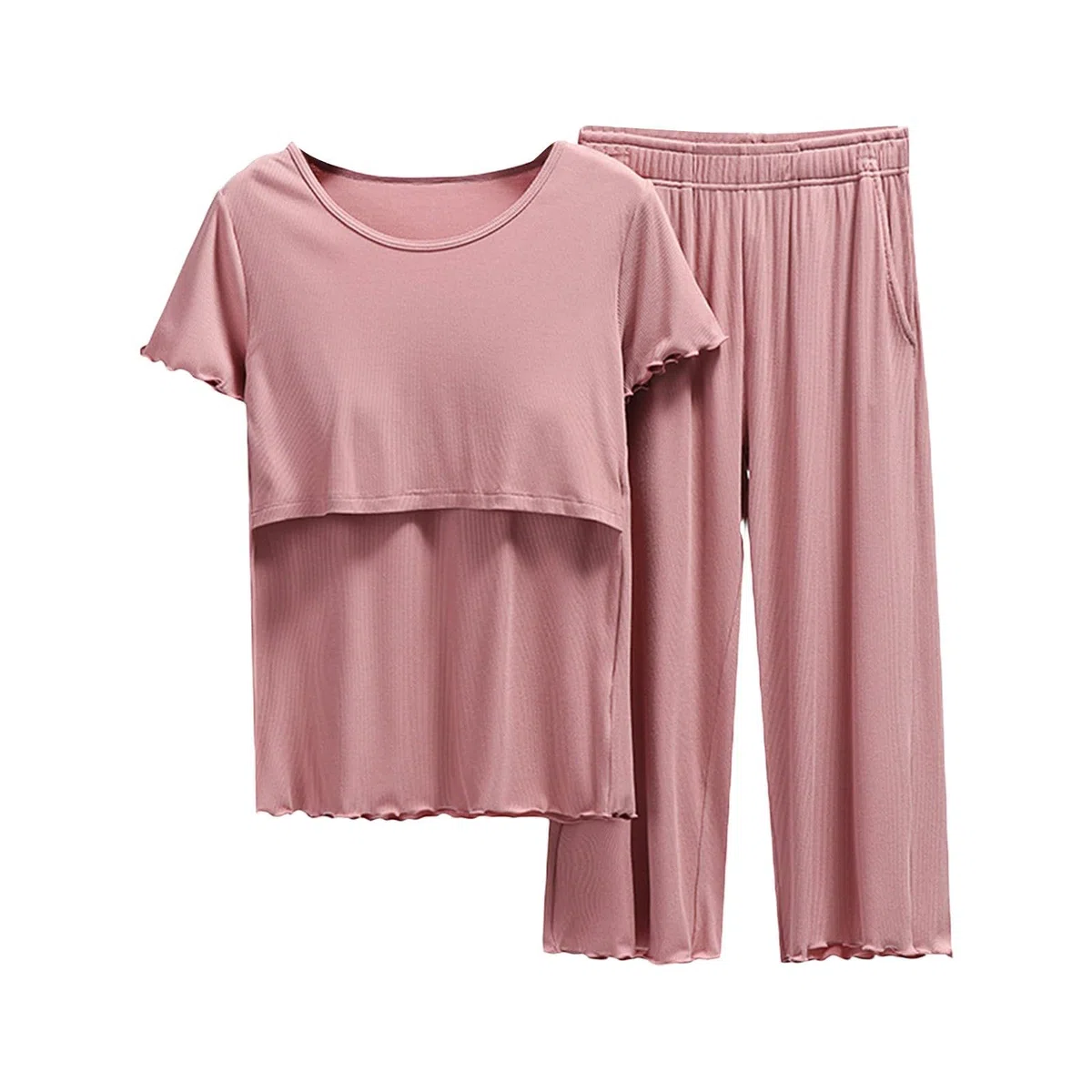Pyjamas pour l'allaitement maternel femmes chemise et ensemble T bébé haut de maternité pantalon court haut de nuit maternité allaitement